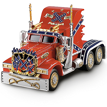 Confederate Pride Handcrafted Semi Truck Figurine: Stonewall