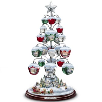 Thomas Kinkade Jingle All The Way Bell Ornament Tabletop Christmas Tree