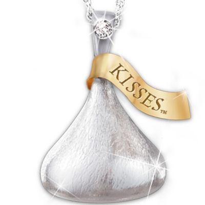 HERSHEY'S Granddaughter Diamond Pendant Necklace: KISSES For My Granddaughter