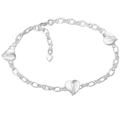 Diamond Bracelet With Heart-Shaped Charms: My Precious Daughter