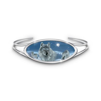 Wolf Art Swarovski Crystal Bracelet: Spirit Of The Wilderness