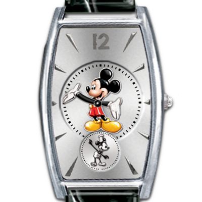 Disney Mickey Mouse Watch With Interchangeable Leather Watchbands: Mickey Now & Then