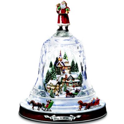 Thomas Kinkade's Ring In The Season Crystal Bell Table Centerpiece