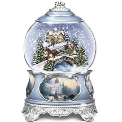 Thomas Kinkade Jingle Bells Christmas Musical Snowglobe