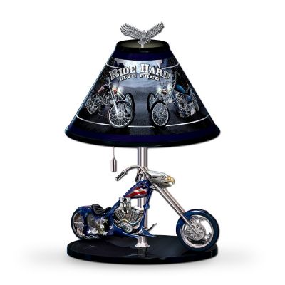 Patriotic American Eagle Chopper 15-Inch Tall Table Lamp: Freedom Rider