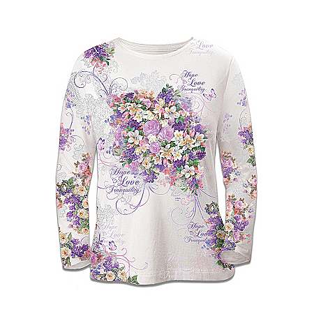 Alzheimer's Disease Support Artistic Long-Sleeved Shirt: Love Always Remembers