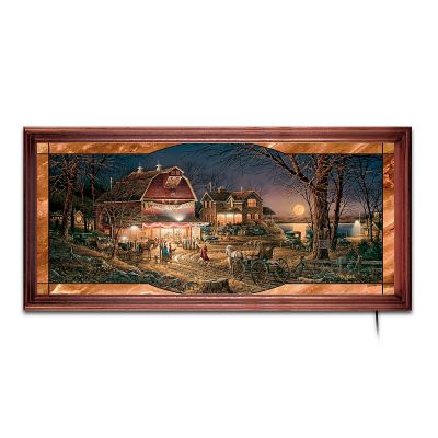 Terry Redlin's Harvest Moon Ball Stained-Glass Wall Decor Art