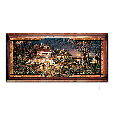 Terry Redlin's Harvest Moon Ball Stained-Glass Wall Decor Art
