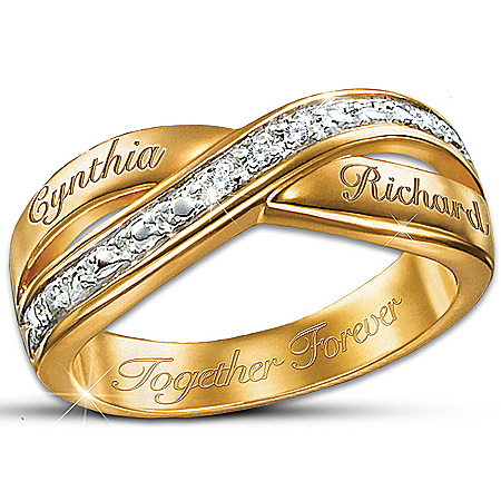 Eternity Personalized Double Band Diamond Ring: Romantic Jewelry Gift