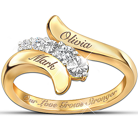 Our Love Grows Stronger Personalized Journey Ring: Romantic Jewelry For Her