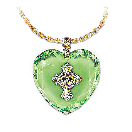 Irish Celtic Cross Pendant Necklace: Emerald Isle Blessings