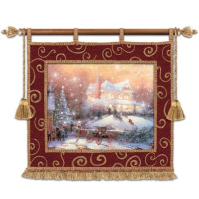 Thomas Kinkade Christmas Tradition Fiber Optic Illuminated Wall Decor