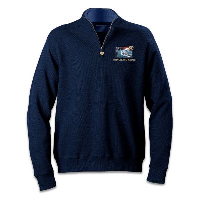 US Navy Honor And Valor Embroidered Sweater