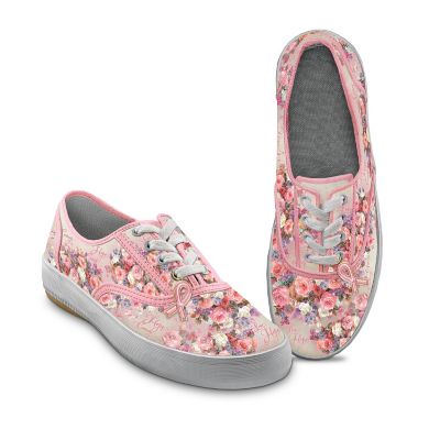 Lena Liu Breast Cancer Support Canvas Art Womens Sneakers: Steps Toward A Cure