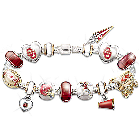 Oklahoma Sooners Charm Bracelet: Show Your Crimson Pride