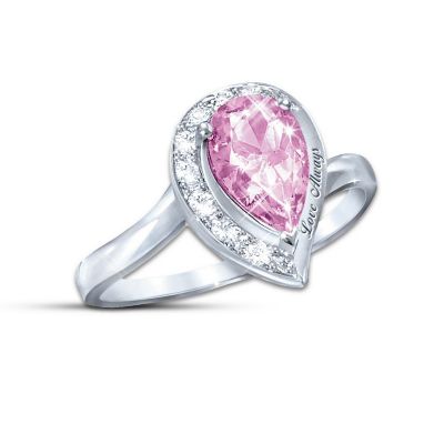 Pink Topaz Women's Journey Ring: Love Always