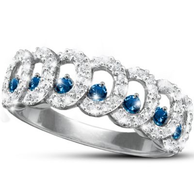 Serenity Diamond And Sapphire Eternity Ring