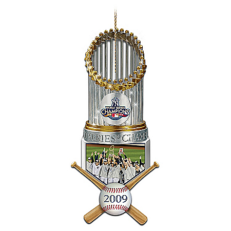 The 2009 MLB World Series Champions New York Yankees Trophy Christmas Ornament