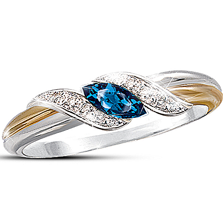 Sapphire & Diamond Embrace Ring