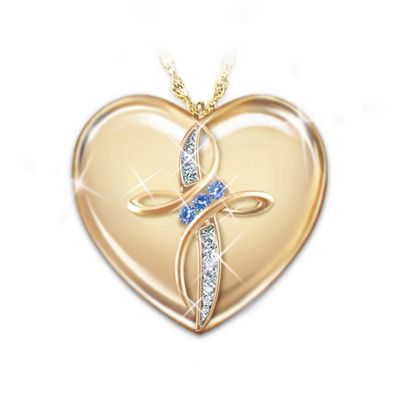 My Daughter, Blessings Always Diamond And Sapphire Pendant Necklace