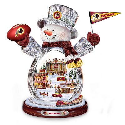 Washington Redskins Masterpiece Edition Crystal Snowman Figurine