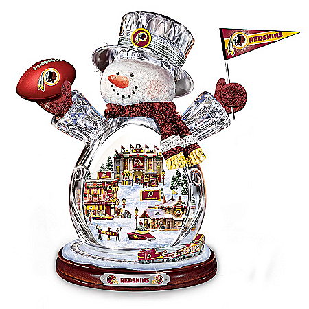 Washington Redskins Masterpiece Edition Crystal Snowman Figurine