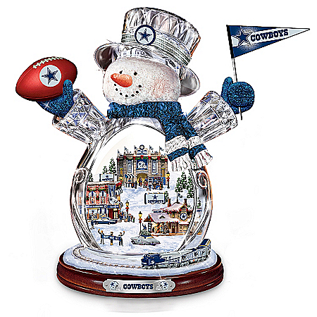 Dallas Cowboys Masterpiece Edition Crystal Snowman Figurine