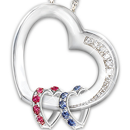 Heart-Shaped Personalized Birthstone And Diamond Pendant Necklace: Forever In My Heart