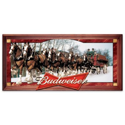 Budweiser Clydesdales Stained-Glass Panorama Wall Decor