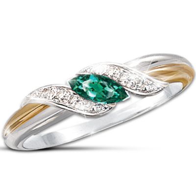 Emerald & Diamond Embrace Ring