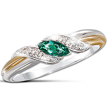 Emerald & Diamond Embrace Ring