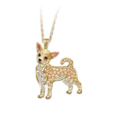 Best In Show Dog Lovers Chihuahua Crystal Pendant Necklace