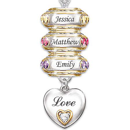 Forever In A Mother's Heart: Personalized Birthstone Pendant Necklace