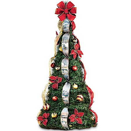 Thomas Kinkade Holiday Classics Fully Decorated 4-ft Pre-Lit Pull-Up Christmas Tree