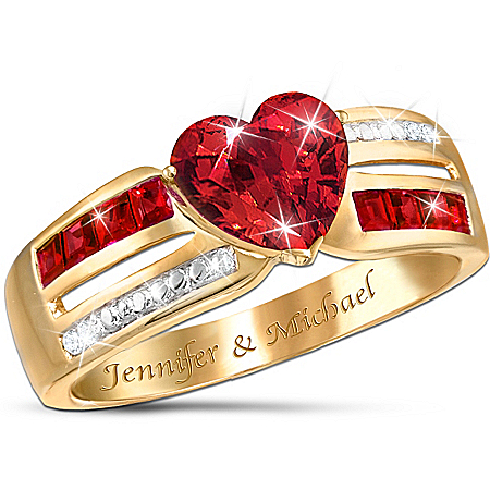 Ribbons Of Love Personalized Garnet Ring