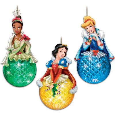 Disney Princess Sparkling Dreams Christmas Ornament Set