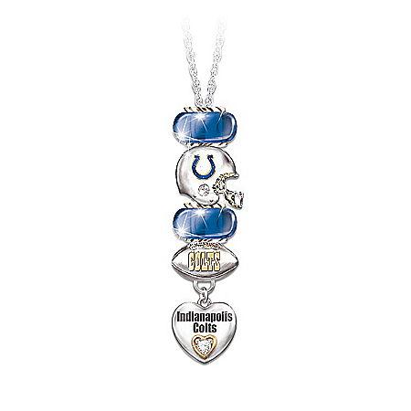 NFL Indianapolis Colts Charm Necklace: Go Colts! #1 Fan