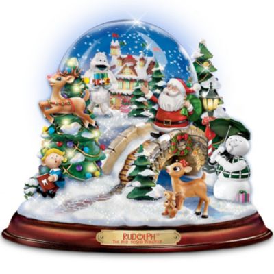 Rudolph The Red-Nosed Reindeer Illuminated And Musical Snowglobe