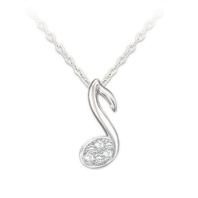 Song Of Joy: Musical Note Diamond Pendant Necklace