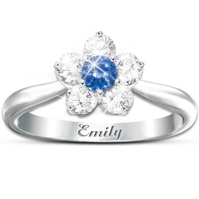 Precious Granddaughter Blossom Ring: Personalized With Her Name And Birthstone