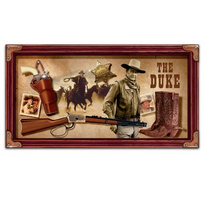 John Wayne: Western Essentials Wall Decor With Pistol, Boots, Rifle And Marshal Star