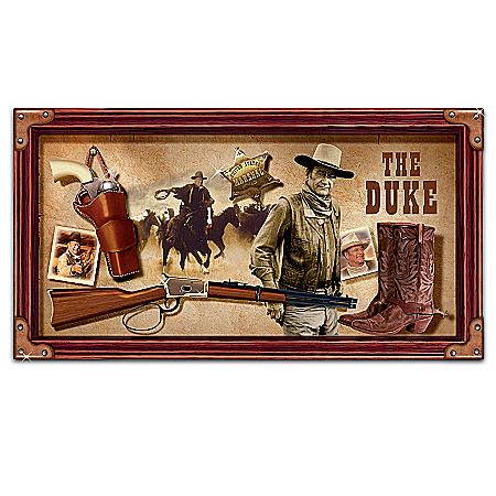 John Wayne: Western Essentials Wall Decor With Pistol, Boots, Rifle And Marshal Star