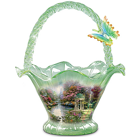 Thomas Kinkade Garden Of Prayer Hand-Blown Glass Bowl