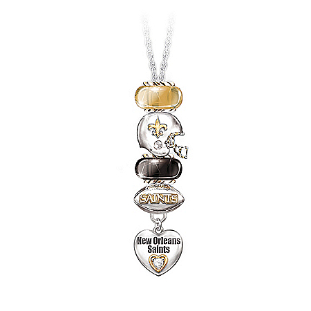 NFL New Orleans Saints #1 Fan Charm Necklace: Go Saints!