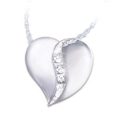 My Dear Granddaughter Diamond Heart Pendant Necklace