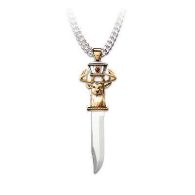 The 10-Point Buck Replica Knife Pendant Necklace