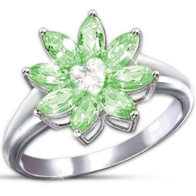 Thomas Kinkade Jewel Of The Garden Peridot And Diamond Women's Ring