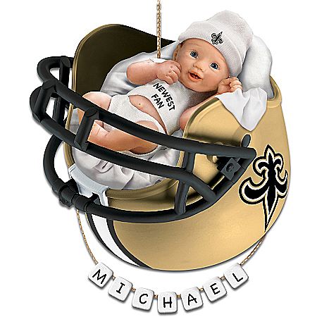 New Orleans Saints Personalized Baby's First Christmas Ornament