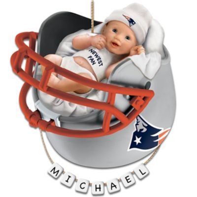 New England Patriots Personalized Baby's First Christmas Ornament