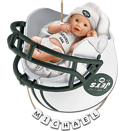 New York Jets Personalized Baby's First Christmas Ornament